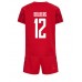 Danmark Kasper Dolberg #12 Hjemmedraktsett Barn VM 2022 Korte ermer (+ Korte bukser)